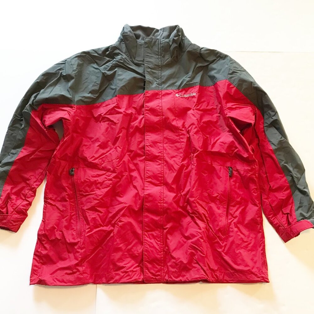 COLUMBIA Interchange Omni-Tech Omni-Shield Red Gray Zip Up Jacket Mens XXL
